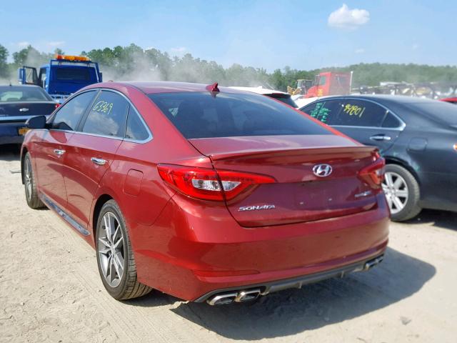 5NPE34AB5FH159466 - 2015 HYUNDAI SONATA SPO RED photo 3