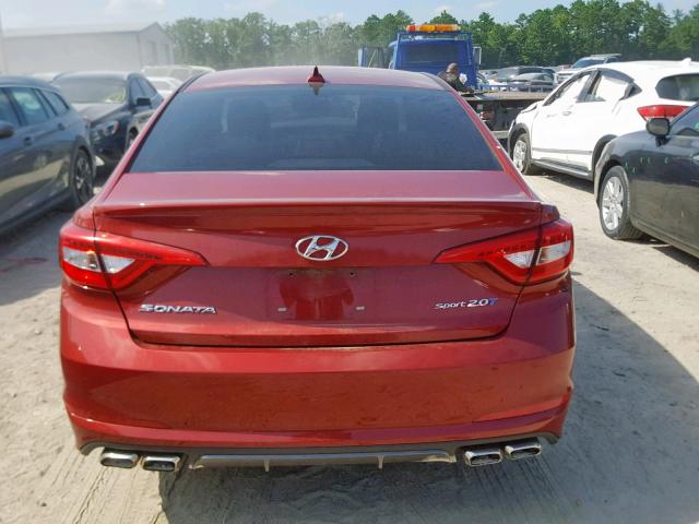 5NPE34AB5FH159466 - 2015 HYUNDAI SONATA SPO RED photo 9