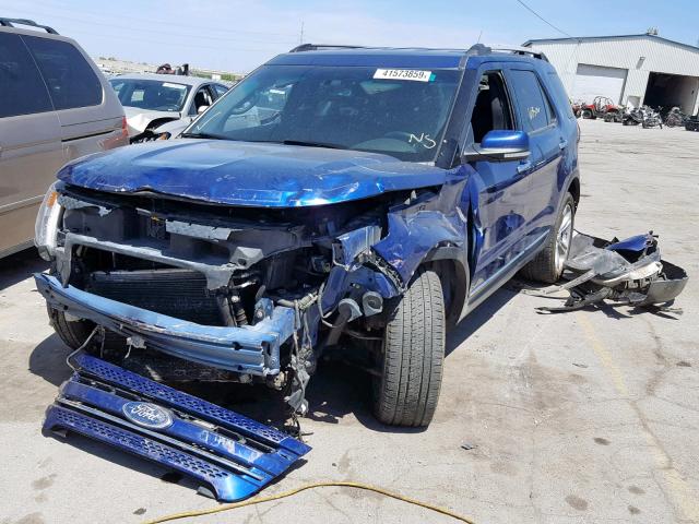 1FM5K8F89DGB78400 - 2013 FORD EXPLORER L BLUE photo 2