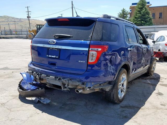 1FM5K8F89DGB78400 - 2013 FORD EXPLORER L BLUE photo 4