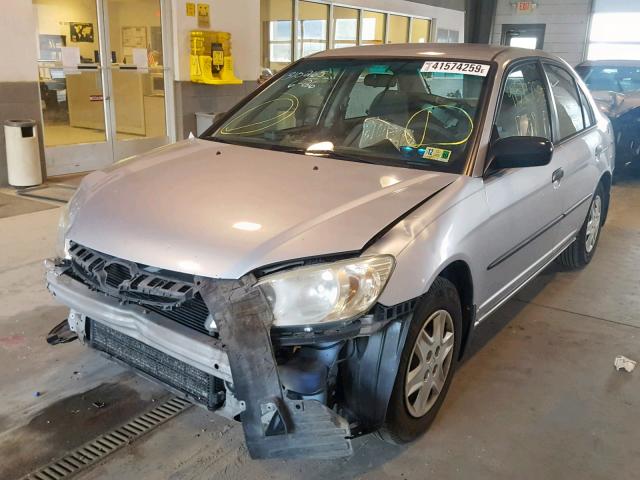 2HGES16414H638695 - 2004 HONDA CIVIC DX SILVER photo 2