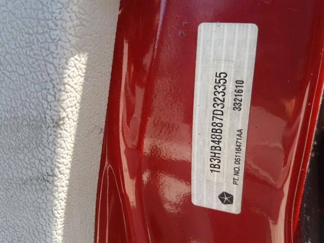 1B3HB48B87D323355 - 2007 DODGE CALIBER SX RED photo 10