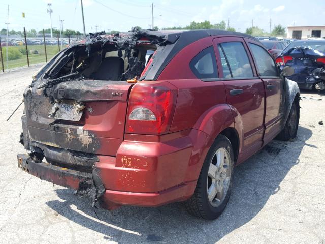 1B3HB48B87D323355 - 2007 DODGE CALIBER SX RED photo 4