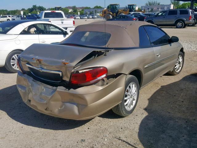 1C3EL55R12N296710 - 2002 CHRYSLER SEBRING LX TAN photo 4