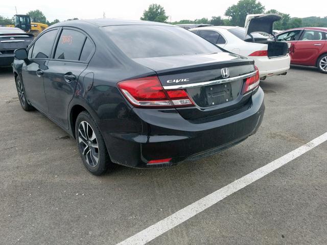 19XFB2F87DE023317 - 2013 HONDA CIVIC EX BLACK photo 3