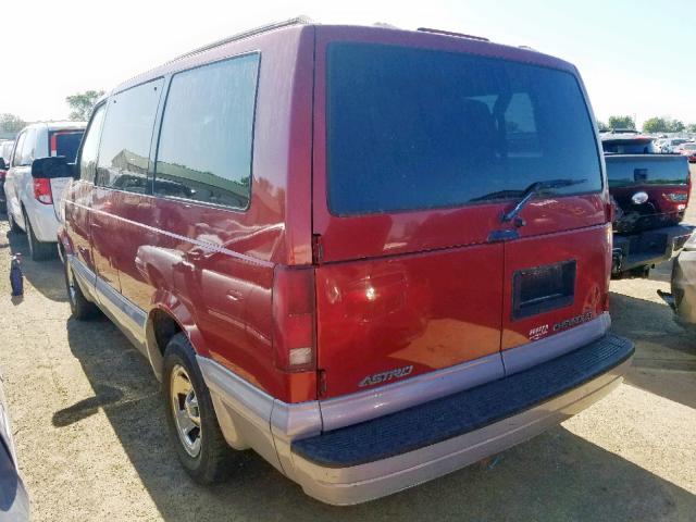 1GNDM19W2YB145812 - 2000 CHEVROLET ASTRO MAROON photo 3