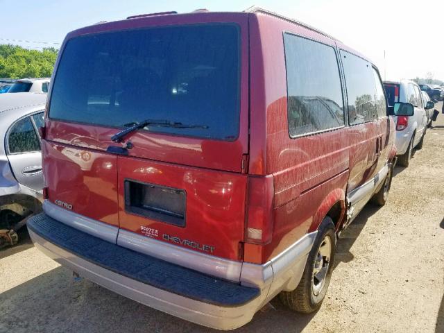 1GNDM19W2YB145812 - 2000 CHEVROLET ASTRO MAROON photo 4