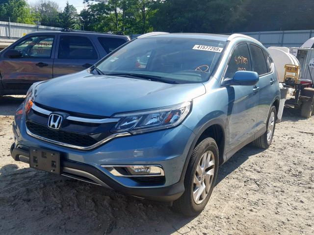 2HKRM4H70FH698500 - 2015 HONDA CR-V EXL BLUE photo 2