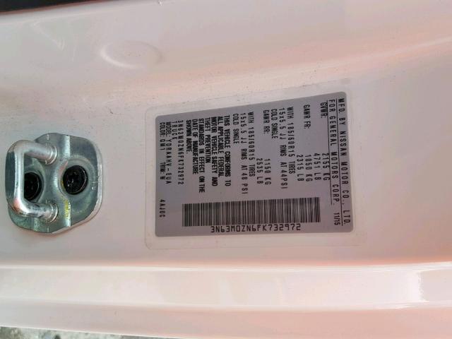 3N63M0ZN6FK732972 - 2015 CHEVROLET CITY EXPRE WHITE photo 10