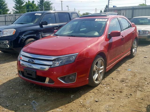 3FAHP0KC2AR279559 - 2010 FORD FUSION SPO RED photo 2