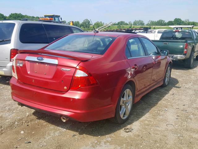 3FAHP0KC2AR279559 - 2010 FORD FUSION SPO RED photo 4