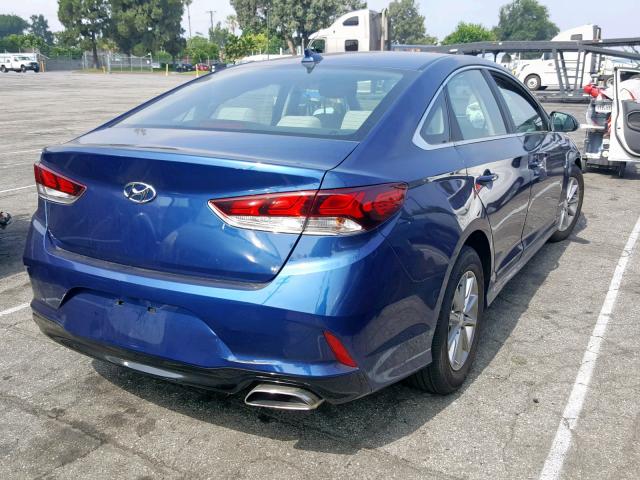 5NPE24AF2KH757885 - 2019 HYUNDAI SONATA SE BLUE photo 4