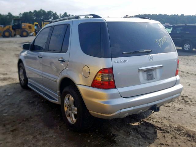 4JGAB57E25A518654 - 2005 MERCEDES-BENZ ML 350 SILVER photo 3