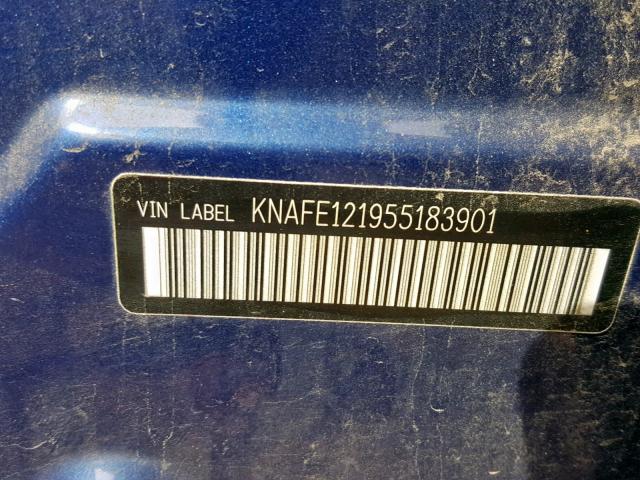 KNAFE121955183901 - 2005 KIA NEW SPECTR BLUE photo 10