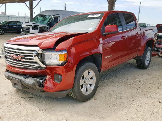 1GTG5BE36F1221135 - 2015 GMC CANYON SLE RED photo 2