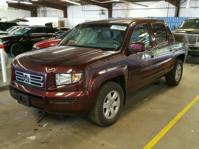 2HJYK16567H546745 - 2007 HONDA RIDGELINE MAROON photo 2