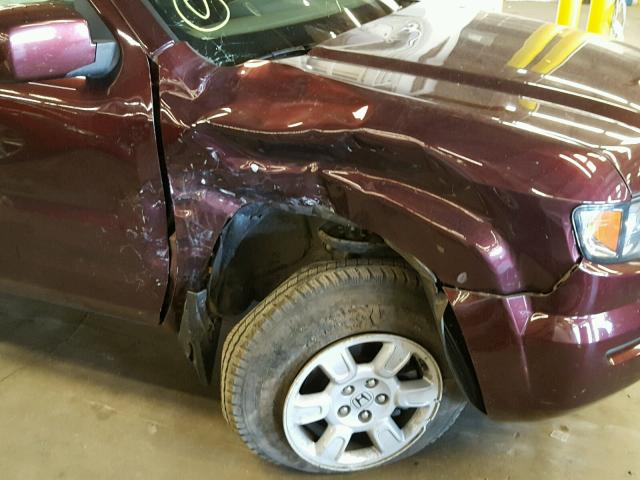 2HJYK16567H546745 - 2007 HONDA RIDGELINE MAROON photo 9