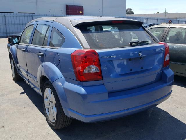 1B3HB48B57D555086 - 2007 DODGE CALIBER SX BLUE photo 3