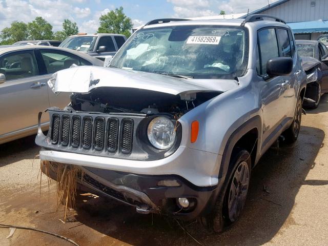 ZACCJBAB3JPH80612 - 2018 JEEP RENEGADE S SILVER photo 2