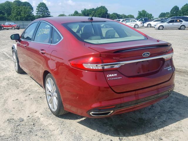 3FA6P0K95HR124901 - 2017 FORD FUSION TIT MAROON photo 3