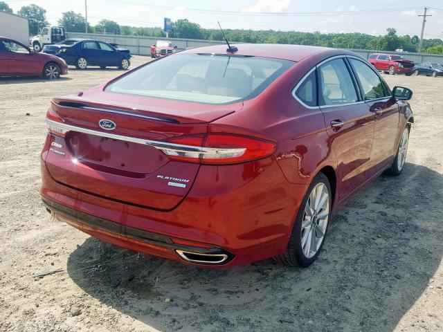 3FA6P0K95HR124901 - 2017 FORD FUSION TIT MAROON photo 4