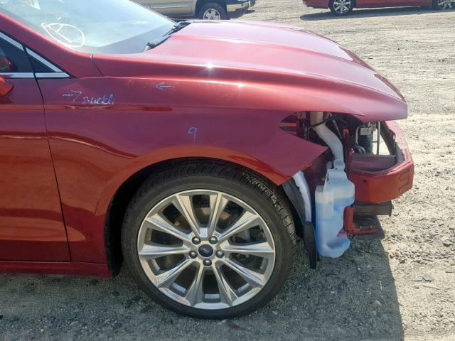 3FA6P0K95HR124901 - 2017 FORD FUSION TIT MAROON photo 9