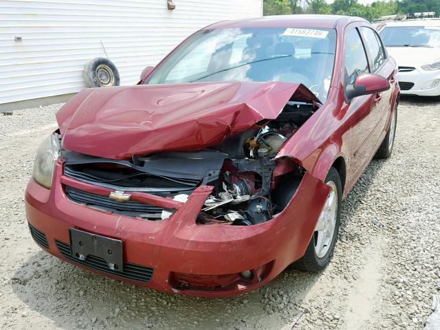 1G1AL58F787263910 - 2008 CHEVROLET COBALT LT RED photo 2