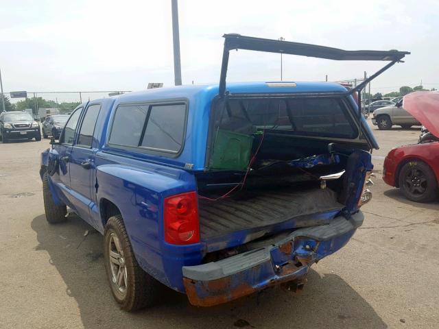 1D7HW48P37S224572 - 2007 DODGE DAKOTA QUA BLUE photo 3