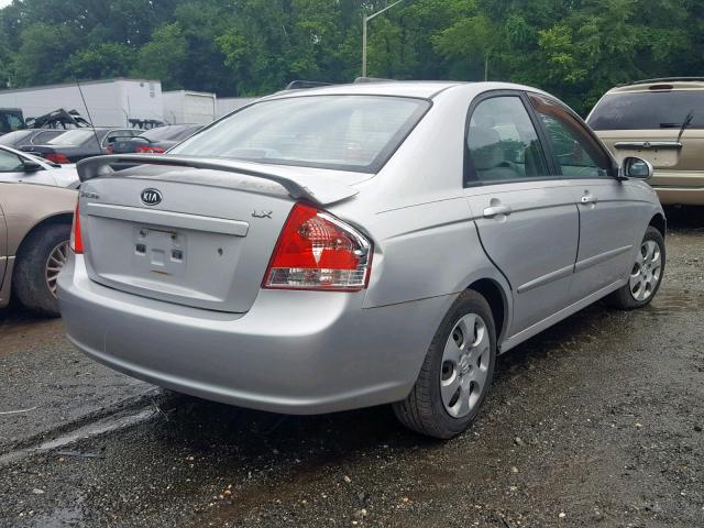 KNAFE221695619213 - 2009 KIA SPECTRA EX SILVER photo 4