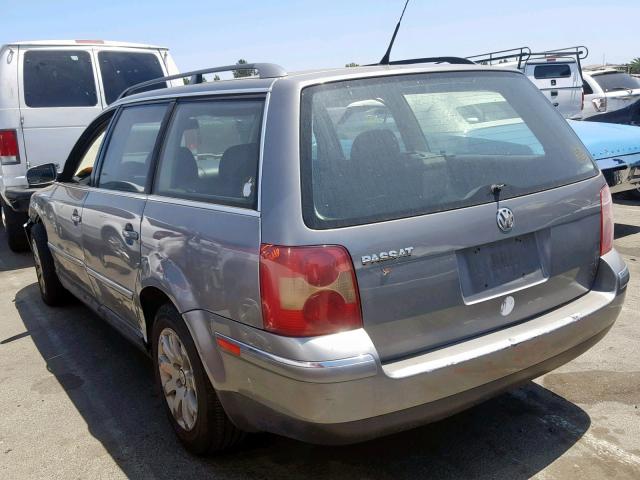 WVWVD63B02E021513 - 2002 VOLKSWAGEN PASSAT GLS GRAY photo 3