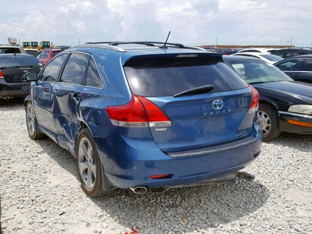 4T3ZK11A09U006730 - 2009 TOYOTA VENZA BLUE photo 3