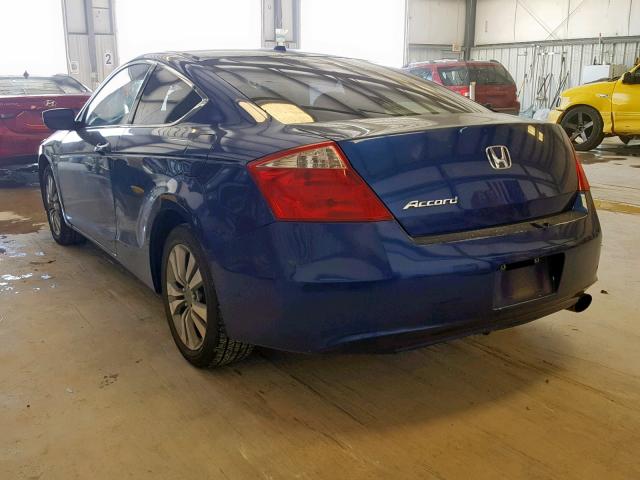 1HGCS12859A025453 - 2009 HONDA ACCORD EXL BLUE photo 3