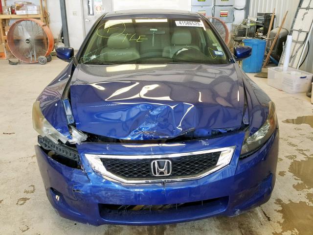 1HGCS12859A025453 - 2009 HONDA ACCORD EXL BLUE photo 9