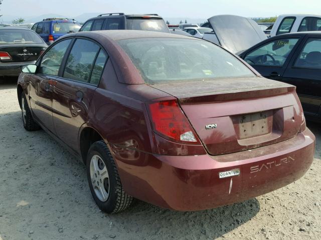 1G8AF52F23Z186359 - 2003 SATURN ION LEVEL MAROON photo 3