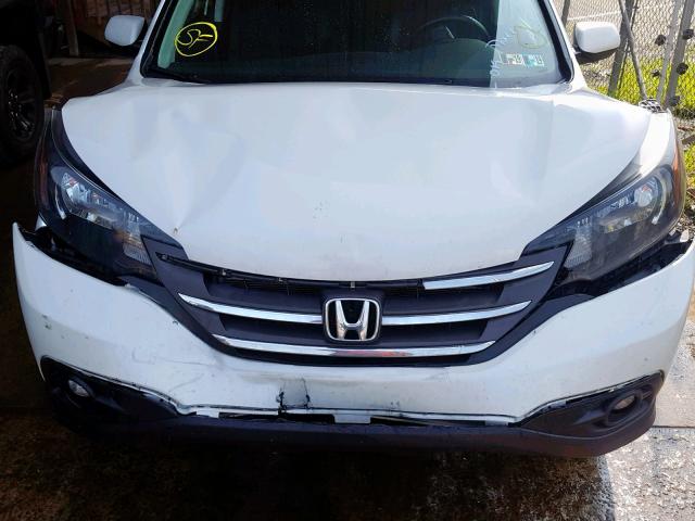 5J6RM4H75EL103306 - 2014 HONDA CR-V EXL WHITE photo 7