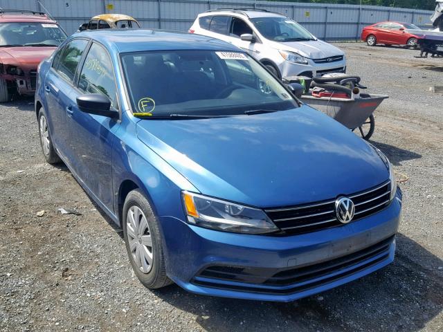 3VW2K7AJ7FM321149 - 2015 VOLKSWAGEN JETTA BASE BLUE photo 1