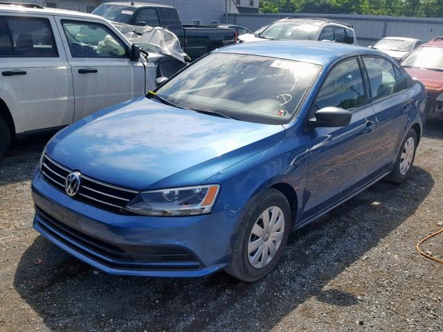 3VW2K7AJ7FM321149 - 2015 VOLKSWAGEN JETTA BASE BLUE photo 2