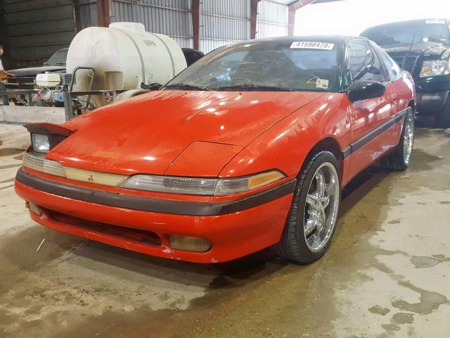 4A3CS44R2LE159632 - 1990 MITSUBISHI ECLIPSE GS RED photo 2