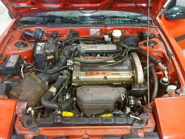 4A3CS44R2LE159632 - 1990 MITSUBISHI ECLIPSE GS RED photo 7