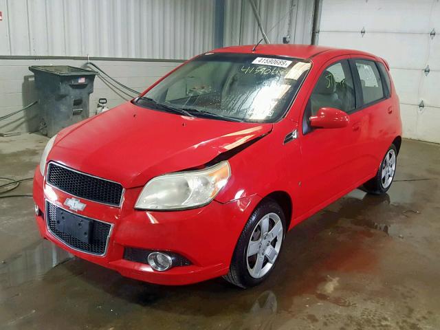 KL1TG66E39B321456 - 2009 CHEVROLET AVEO LT RED photo 2