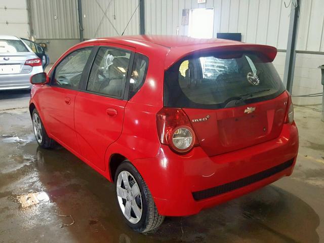 KL1TG66E39B321456 - 2009 CHEVROLET AVEO LT RED photo 3