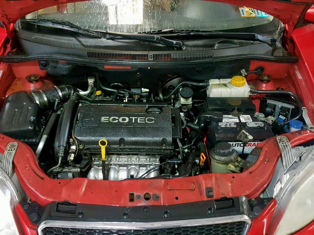 KL1TG66E39B321456 - 2009 CHEVROLET AVEO LT RED photo 7