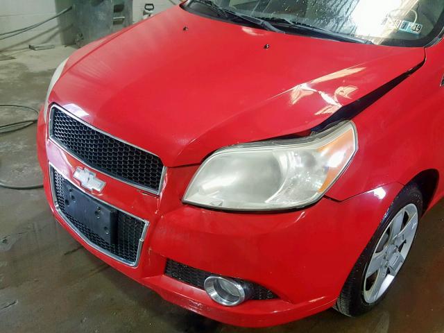 KL1TG66E39B321456 - 2009 CHEVROLET AVEO LT RED photo 9