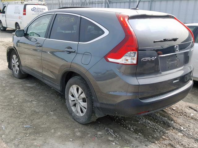 2HKRM4H75DH111236 - 2013 HONDA CR-V EXL GRAY photo 3