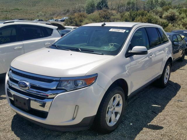 2FMDK4JC7EBB66478 - 2014 FORD EDGE SEL WHITE photo 2