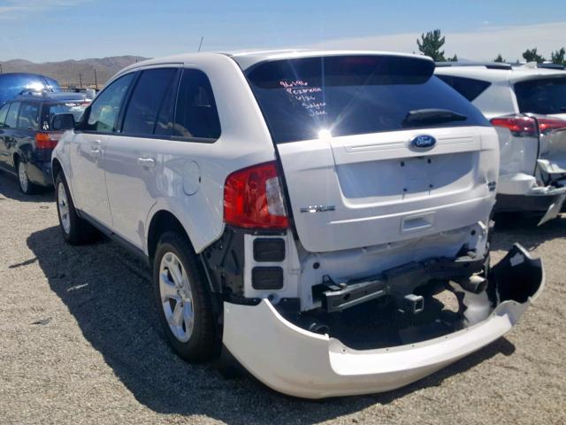 2FMDK4JC7EBB66478 - 2014 FORD EDGE SEL WHITE photo 3