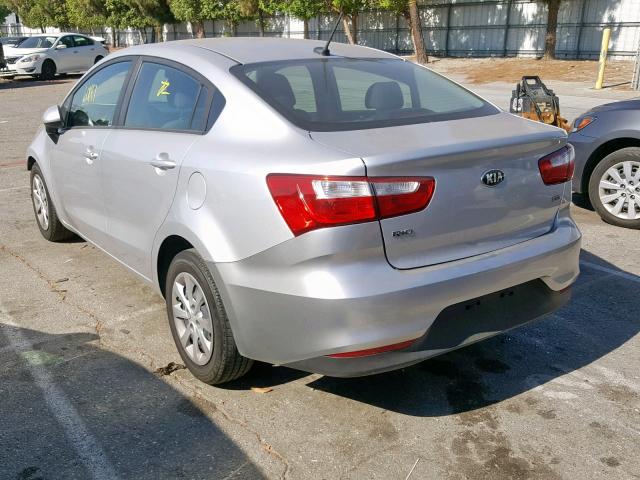 KNADM4A31G6677326 - 2016 KIA RIO LX SILVER photo 3