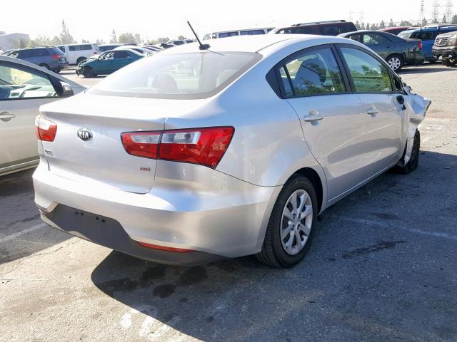 KNADM4A31G6677326 - 2016 KIA RIO LX SILVER photo 4