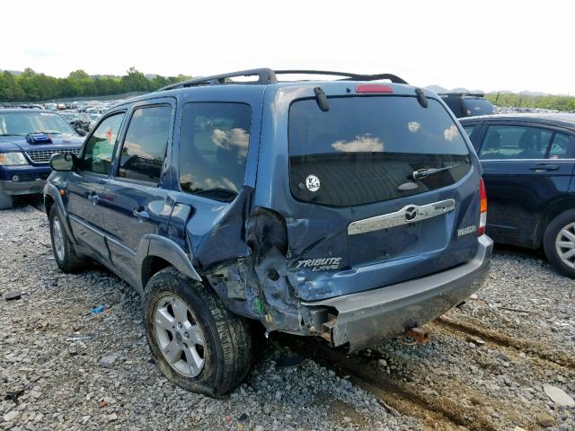 4F2CU08121KM06379 - 2001 MAZDA TRIBUTE LX BLUE photo 3