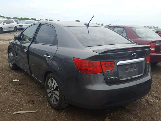 KNAFU4A26D5698559 - 2013 KIA FORTE EX GRAY photo 3